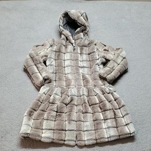 American Widgeon Youth Gray Faux Fur Coat Size 10